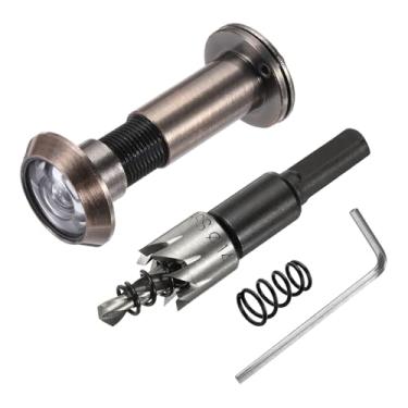 Imagem de PATIKIL Visualizador de porta de 9/40.6 cm, visor de porta de privacidade de cobre com capa de privacidade, 180 graus serve para porta de 1-3/10.2 cm a 2-15/40.6 cm com broca de 14 mm/0,55" para