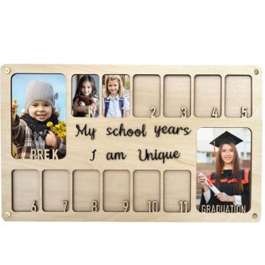 Imagem de WECKLOM Moldura para fotos escolares, pré-escolar a 12, pré-escolar até o ano escolar, molduras para dias escolares, porta-retratos de graduação, lembrança de formatura, presentes de formatura (cor