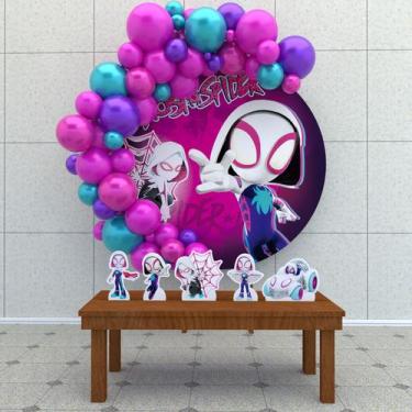 Imagem de Kit Festa Painel Redondo Ghost Spider - IMPAKTO VISUAL