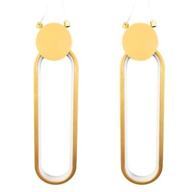 Imagem de Par lustre pendente oval led moderno - dourado - LIMED MOGI