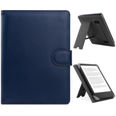 Imagem de HoYiXi Capa universal para eReader de 17,3 cm, 17,8 cm, compatível com Kindle/Kobo Clara HD/Kobo Clara 2E/Paperwhite/Pocketbook/Tolino eReader, capa de couro para leitor de e-book de 15,2 cm a 7