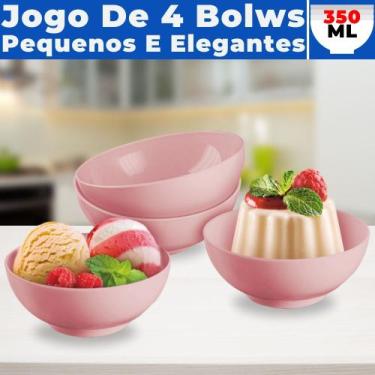 Imagem de Jogo de Sobremesa Tigela Bowl Vasilha Sorvete Doces 4 Pçs - Usual Util