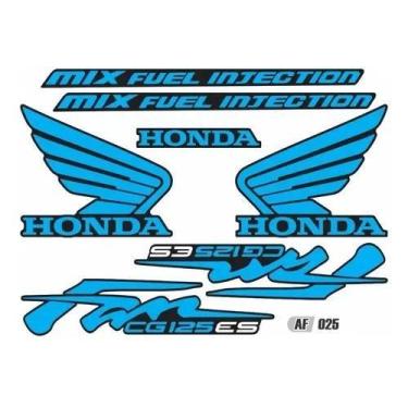 Imagem de Adesivo Kit Faixa Lateral Honda Cg Fan 125 Es Azul Claro - Resitank
