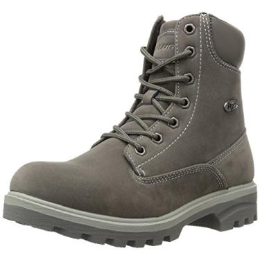 Imagem de Lugz Bota feminina Empire Hi casual com cadarço no tornozelo salto baixo 2,5-5 cm - Bege, Carvão/Cinza, 36