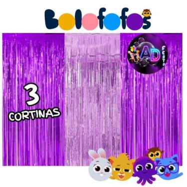 Imagem de kit: 3 Cortina Metalizada , BOLOFOFO Decoração , Festa , Aniversário, 