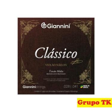 Imagem de Encordoamento para violão nylon 65/35 tensão média bronze prateado gen