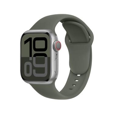 Imagem de DONEGANI Pulseira esportiva de silicone verde militar C1C para Apple Watch SE Ultra 2 de 40 mm, 44 mm, 46 mm, 42 mm, 45 mm, 41 mm, 38 mm, 49 mm, séries 10, 9, 8, 7, 6, 5, 4, 3
