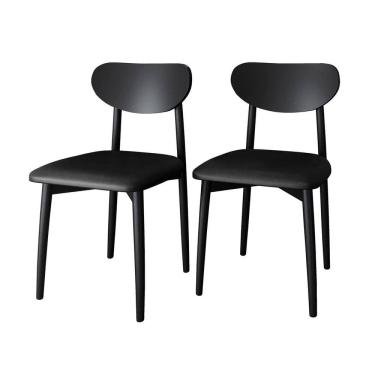 Imagem de Kit 2 Cadeiras Gala Madeira Maçica - Alt 86 x L 44 cm x P 46 cm Preto