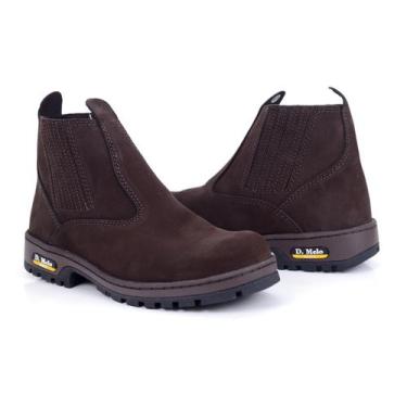 Imagem de Bota masculina em couro legitimo com elastico + palmilha em gel - DM M