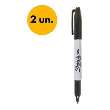 Imagem de Caneta Marcadora Permanente Ponta Fina Sharpie Preta - 2un