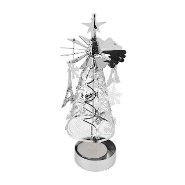 Imagem de Titular de Vela Leve de chá Girando o Porta -velas do chá, o Porta -voz da árvore de Natal Carrossel Candl Holder Candle Solder Tea Light Venleder Decor Decor de Aço Inoxidável