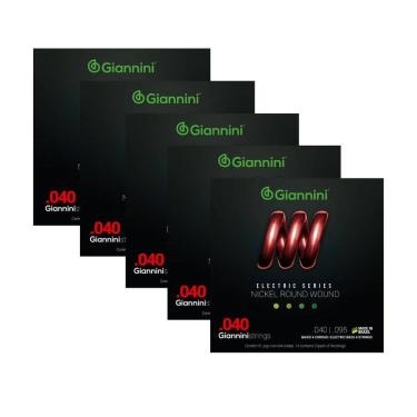 Imagem de Kit 5 Encordoamento Baixo Giannini Electric GEEBRL Nickel 4C .040"