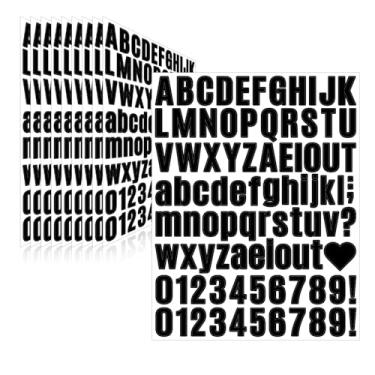 Imagem de Llewyn 910 peças, 10 folhas, adesivos autoadesivos, à prova d'água, números de caixa de correio, adesivos de vinil, decalques do alfabeto para garrafa de água, janela, porta, sala de aula, carro,