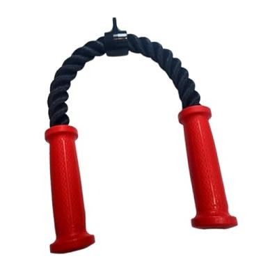 Imagem de Dynwave Tríceps corda Fitness Pull Rope Twisted Pull Down Biceps Tríceps corda de tensão para bíceps ombro traseiro antebraço do ombro, Vermelho