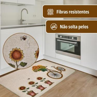 Imagem de 2 Tapete Cozinha Antiderrapante Absorvente Ln  Es 45x65 Vr - IDEALIZA,