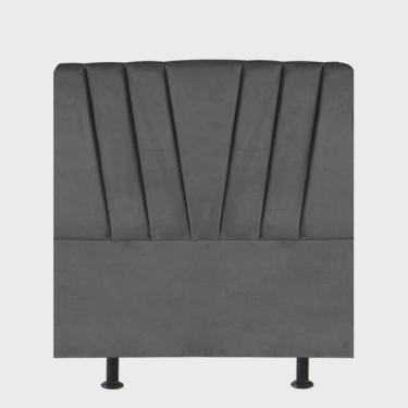 Imagem de Cabeceira Estofada Bélgica 120cm Viúva Solteirão Para Cama Box Quarto Corino Cinza - Ahazzo Móveis