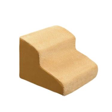 Imagem de WeiLaiKeQi Escadas de cachorro 2 rampa de animais de estimação de 2 etapas, espuma de alta densidade para camas de cama alta rampa de cães para cães para cães, Amarelo