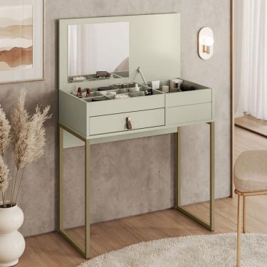 Imagem de Penteadeira Industrial Lady 1 Gaveta Off White - Olivar Móveis