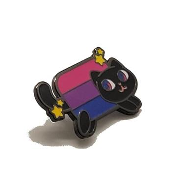 Imagem de Nyan Cat Pride Esmalte Pin The Meme Kitty in Rainbow Trans Pansexual Bissexual Lésbica Assexual Não binário Aromântico Orgulho Bandeira Cores lgbtq+, Medium, Zinco, Sem Pedra Preciosa