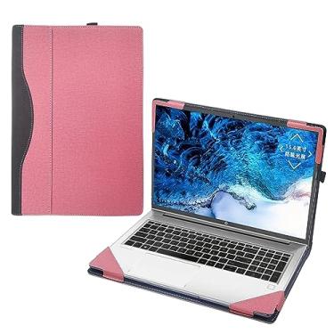 Imagem de Capa para laptop de 15,6 polegadas HP ProBook 450 G10 G9 G8 2023-2021 / ProBook 455 G10 G8 G9 [Do Check Model] Capa protetora de couro PU (rosa)