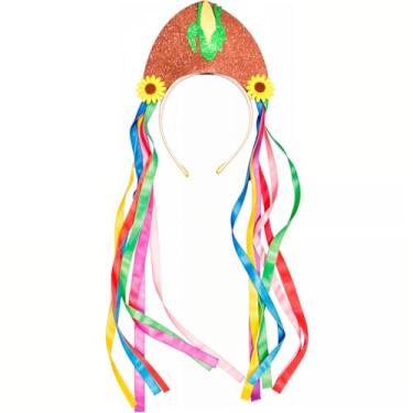 Imagem de Chapeu Maria Bonita com Tiara pra Roupa de Festa Junina Cangaceira Infantil e Adulto