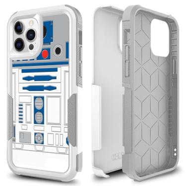 Imagem de Candykisscase Capa para iPhone 12, iPhone 12 Pro, R2D2 Astromech Droid Robot Padrão Absorção de Choque PC Rígido e Interior Silicone Híbrido Camada Dupla Armadura Capa para Apple iPhone 12/12 Pro
