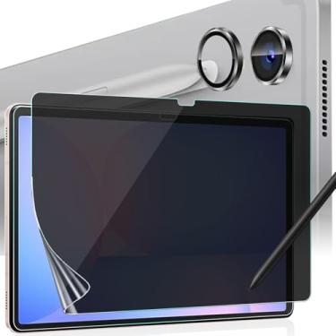 Imagem de Anbzsign [Pacote com 2 + 2 para Galaxy Tab S10 FE Plus 33.3 cm (2025) Protetor de tela de privacidade e protetor de lente de câmera, antiespião, rigidez 9H, protetor de tela flexível para Samsung Tab