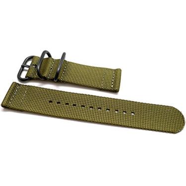 Imagem de Da Luca Pulseira de relógio de nylon balístico de duas peças - Olive (fivela PVD): 22 mm