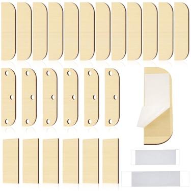 Imagem de MorningRo Conjunto de 24 peças para reparo de dobradiça de 8,5 cm, placa de madeira, dobradiça, placa de enchimento, calço de porta com 56 fitas dupla-face, dobradiças de armário de cozinha, capa de