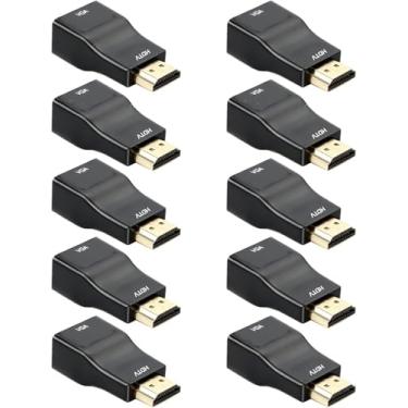 Imagem de URELEGAN HDMI para VGA pacote com 10, conversor adaptador HDMI para SVGA 1080p macho para fêmea para computador, desktop, laptop, PC, monitor, projetor, HDTV e mais