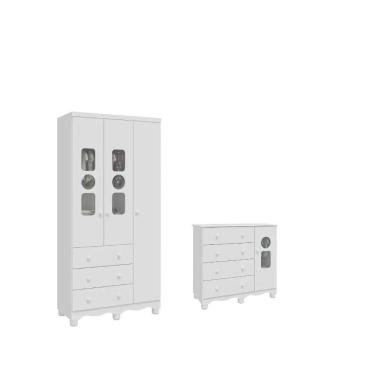 Imagem de Quarto Bebe Moveis Peroba Guarda Roupa e comoda Dorabelly TD