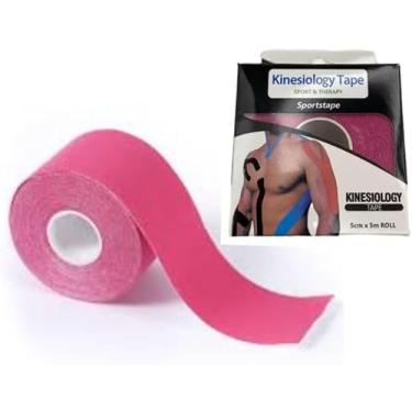 Imagem de Fita Kinésio 5 Metros Tape Bandagem Elástica Funcional – Kinesiology Tape para Suporte Muscular e Alívio de Dores (Rosa)