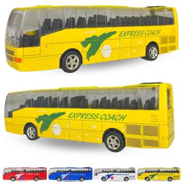 Imagem de Miniatura Ônibus De Metal Pneus De Borracha - Amarelo