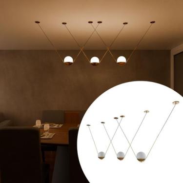 Imagem de Kit 3 Luminarias De Teto Mesa Jantar Balcao Bancada Globo Vidro Leitos