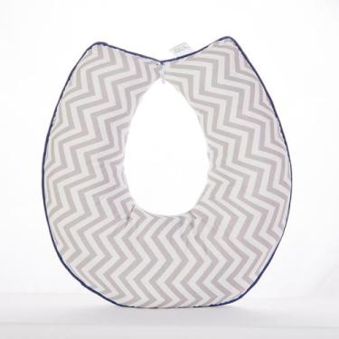 Imagem de Almofada Amamentação Bebe Menino Chevron com Marinho - Carinha de Anjo