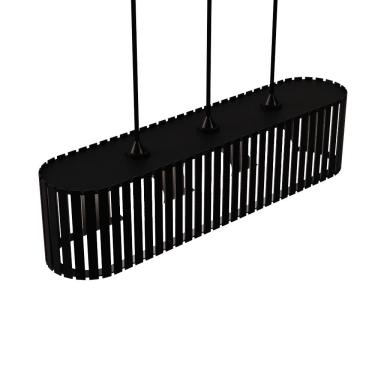 Imagem de Luminária Pendente Via Láctea Modelo Ripado Preta