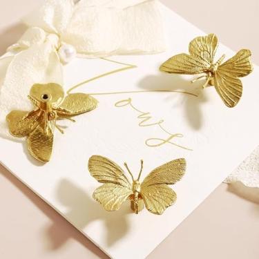 Imagem de MFYS Puxador de gaveta de latão dourado de borboleta fofa para móveis de decoração de cozinha ou cômoda (6)