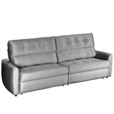 Imagem de Sofá Estofado Gralha Azul 9204 Noruega 3 Lugares 108x286x103cm, CHUMBO