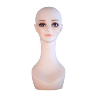 Imagem de Generic Cabeça de manequim para cosmetologia, expositor de joias, peruca de PVC, busto, suporte para cabeça com furo para orelha, para loja, chapéu,