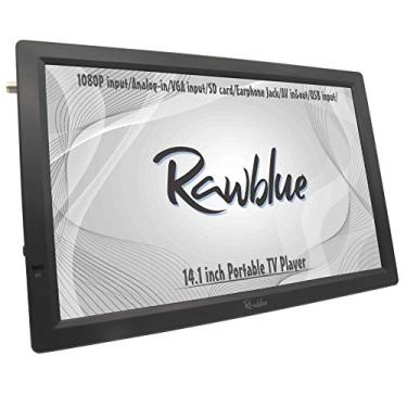 Imagem de Rawblue 14" Tv Led Portátil Digital Atsc Tft Hd Com Tela Freeview Para Carro, Trailer, Camping, Área Externa Ou Cozinha. Televisão/Monitor Bateria Integrada E Reprodutor Multimídia Suporte Usb/Fm.