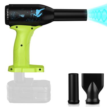 Imagem de ZWDXRB Soprador De Folhas Sem Fio 90000 Rpm, 3 Velocidades Vento, Adequado Para Ryobi 18 V One+, Bateria Lítio (Sem Bateria), Miniteclado/Limpeza Carro Turbo Jet Dry, Uso Externo, Espanadores Ar Com
