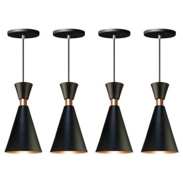 Imagem de Kit 4 Luminária Pendente Mini Pequim 24Cm Balcão Bancada - Iluminar Am