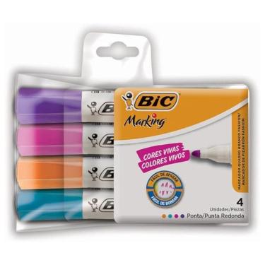Imagem de Caneta Pincel Para Quadro Branco Bic Marking Fashion 04 Cores