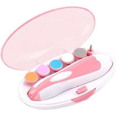 Imagem de Aparador Cortador de Unha Elétrico para Bebê com LED, Silencioso, 6 Lixas Inclusas, Rotação Dupla com 4 Velocidades, Estojo Portátil, Ideal para Recém-Nascidos e Uso Familiar (Rosa)