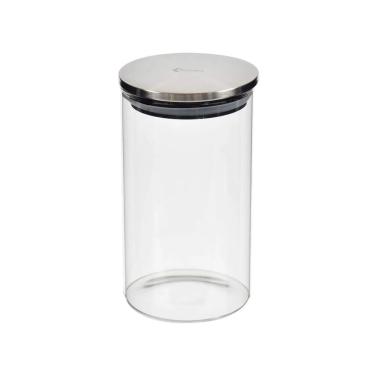 Imagem de Pote Redondo De Vidro Com Tampa De Inox 800ml Kenya