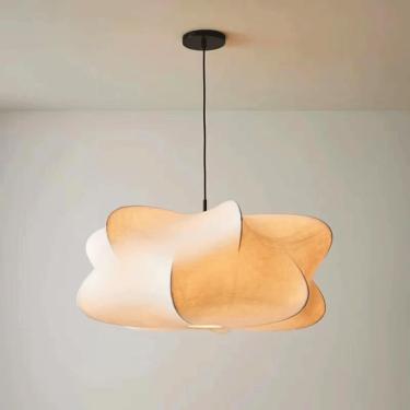 Imagem de Luzes Pendentes Simples Japonesas Silkworm Cocoon Pingente Lâmpada Café House Art Decor Pendurado Luz Seda Teto Lâmpada Pendurada Lustre Branco Para Sala De Estar Sala De Estar Sho, 40CM