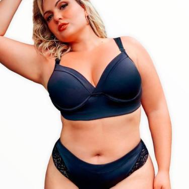 Imagem de Sutiã Plus Size com Bojo Plus Size Reforçado - Via Sedução, 54, Preto