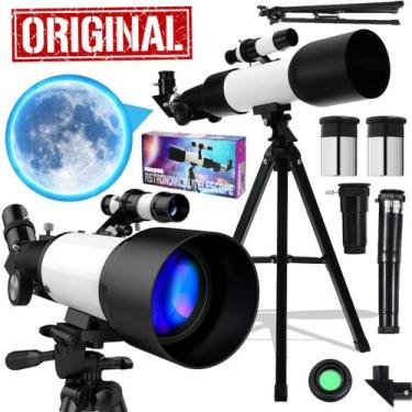 Imagem de Telescópio Profissional Astronômico Terrestre Refrator Azimutal Tripé 