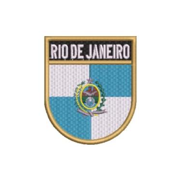 Imagem de BE0136E-001 Bandeira Rio de janeiro Patch Bordado 6,8×8,0cm (D-Arquivo Matriz para bordar.)
