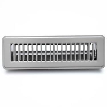 Imagem de Registrador de piso de 15,24 cm x 30,5 cm com design com persianas - Suprimento de ar de piso rígido resistente com amortecedor e alavanca - Dimensões externas [ 19 x 30,5] - Cinza